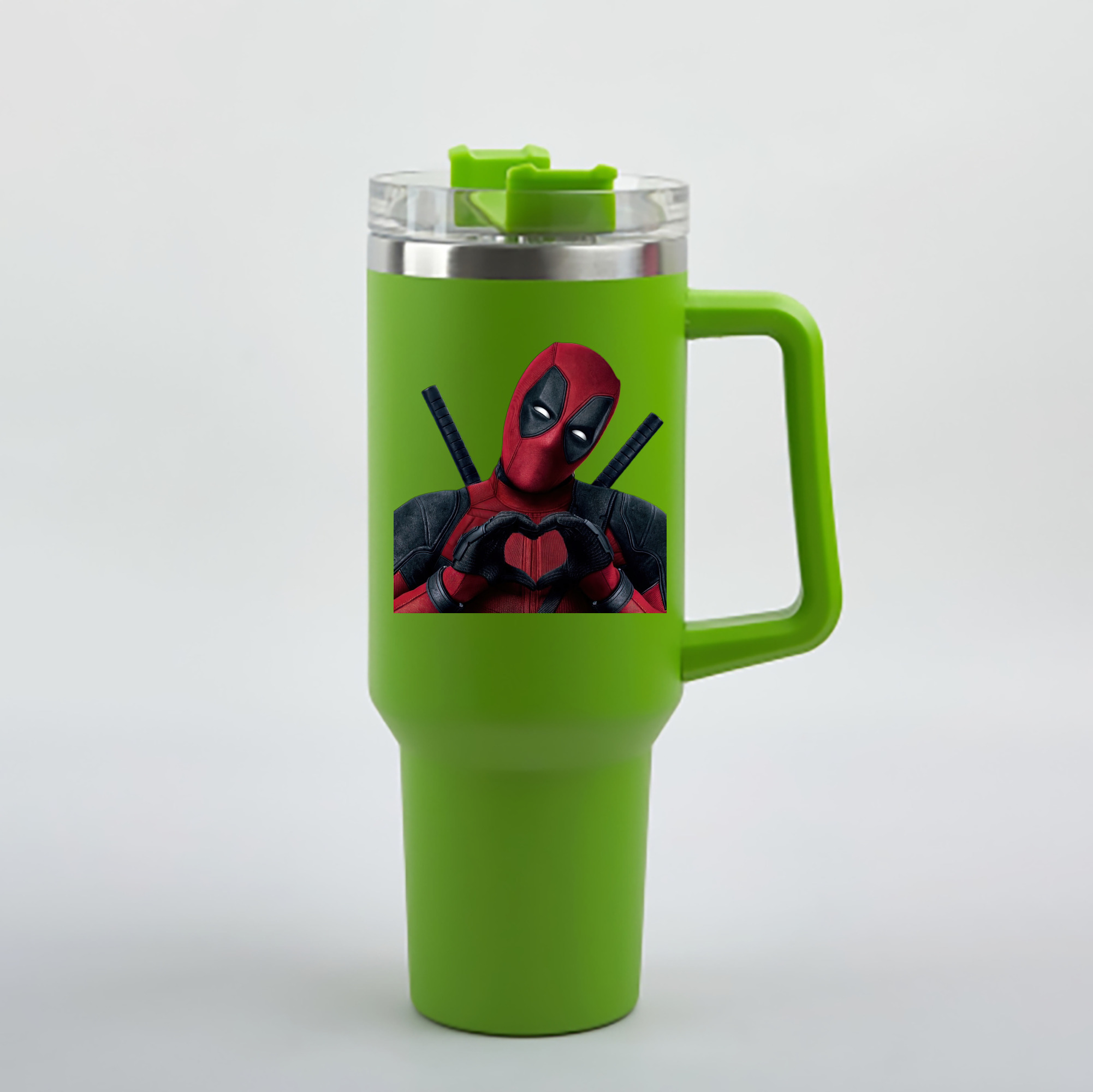 （画像用） Deadpool デッドプール 1200mL車用タンブラー - クリスタルステッカー（プラスチックストロー付き）